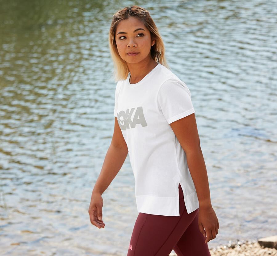 Camisa Hoka One One Mujer Blancos - Brand - KIYM40862